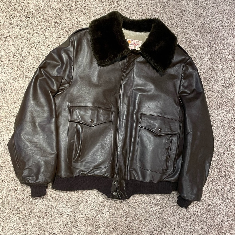Vintage 1960s aviator excelled leather jacket